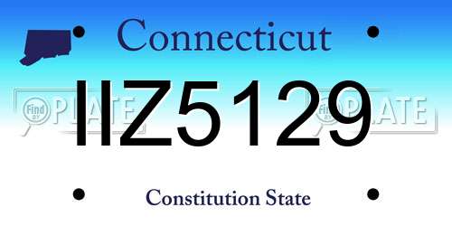 IIZ5129 Connecticut License Plate
