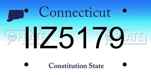 IIZ5179 Connecticut License Plate