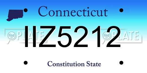 IIZ5212 Connecticut License Plate
