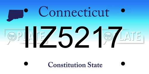 IIZ5217 Connecticut License Plate