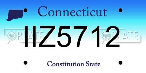 IIZ5712 Connecticut License Plate