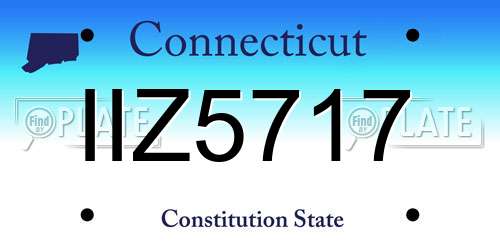 IIZ5717 Connecticut License Plate