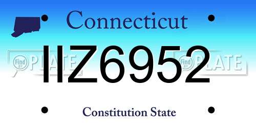 IIZ6952 Connecticut License Plate