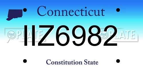 IIZ6982 Connecticut License Plate
