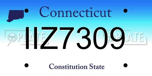 IIZ7309 Connecticut License Plate