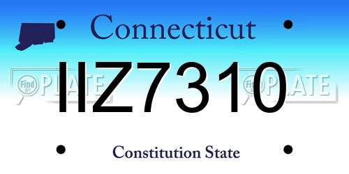 IIZ7310 Connecticut License Plate