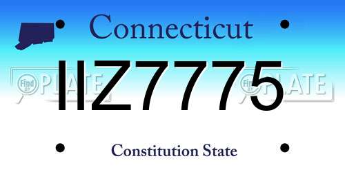 IIZ7775 Connecticut License Plate