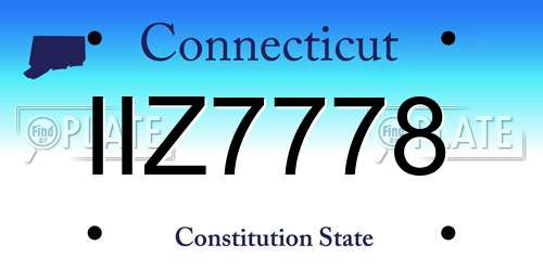 IIZ7778 Connecticut License Plate