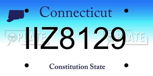 IIZ8129 Connecticut License Plate