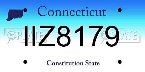 IIZ8179 Connecticut License Plate