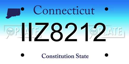 IIZ8212 Connecticut License Plate