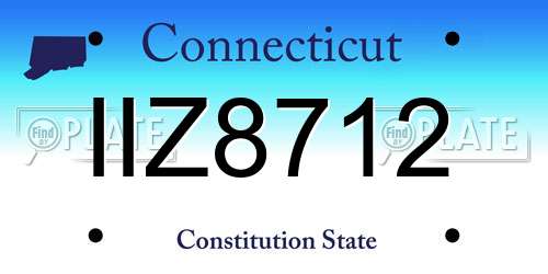 IIZ8712 Connecticut License Plate