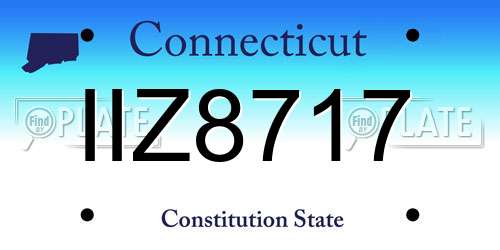 IIZ8717 Connecticut License Plate