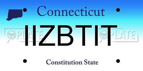 IIZBTIT Connecticut License Plate
