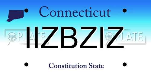 IIZBZIZ Connecticut License Plate