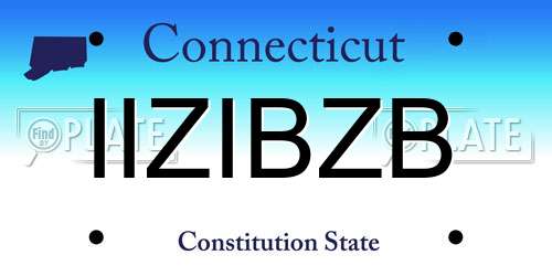 IIZIBZB Connecticut License Plate
