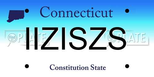 IIZISZS Connecticut License Plate