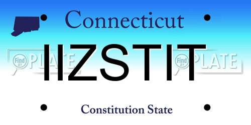 IIZSTIT Connecticut License Plate