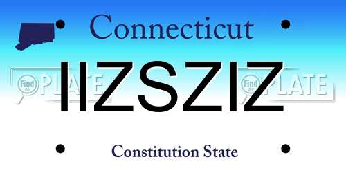 IIZSZIZ Connecticut License Plate