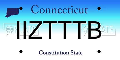 IIZTTTB Connecticut License Plate