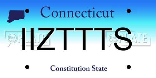 IIZTTTS Connecticut License Plate