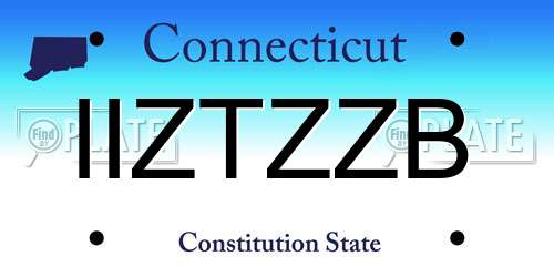 IIZTZZB Connecticut License Plate