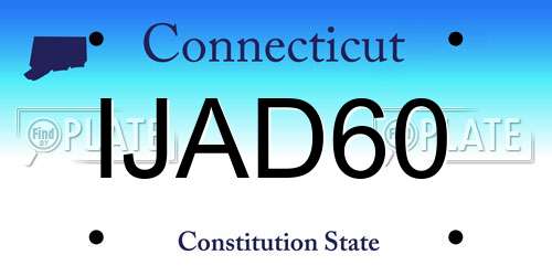 IJAD60 Connecticut License Plate