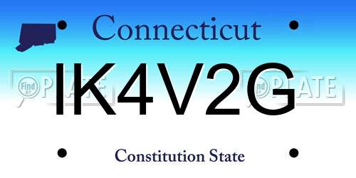 IK4V2G Connecticut License Plate