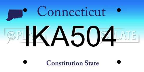 IKA504 Connecticut License Plate