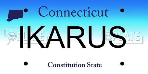 IKARUS Connecticut License Plate