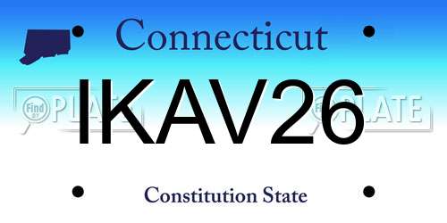 IKAV26 Connecticut License Plate