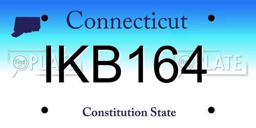 IKB164 Connecticut License Plate