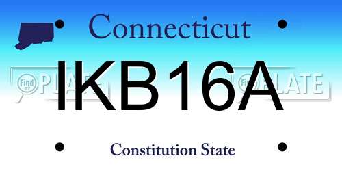 IKB16A Connecticut License Plate
