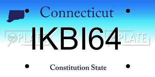 IKBI64 Connecticut License Plate