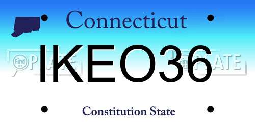 IKEO36 Connecticut License Plate