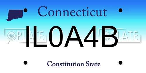 IL0A4B Connecticut License Plate