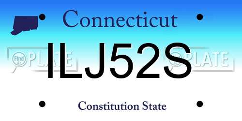 ILJ52S Connecticut License Plate