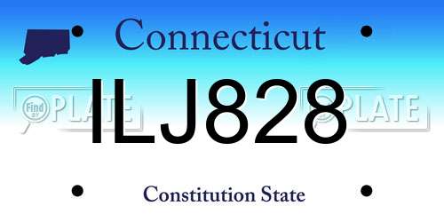 ILJ828 Connecticut License Plate