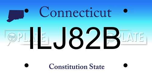 ILJ82B Connecticut License Plate