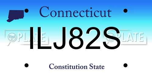 ILJ82S Connecticut License Plate