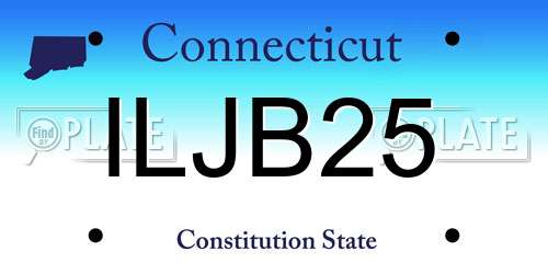ILJB25 Connecticut License Plate