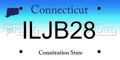 ILJB28 Connecticut License Plate