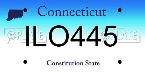 ILO445 Connecticut License Plate
