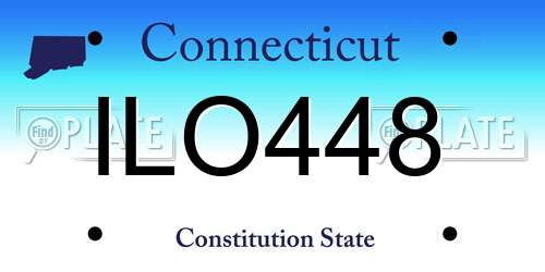 ILO448 Connecticut License Plate
