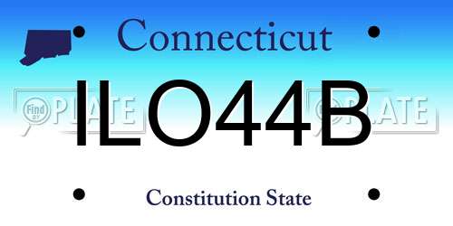 ILO44B Connecticut License Plate