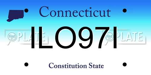 ILO97I Connecticut License Plate