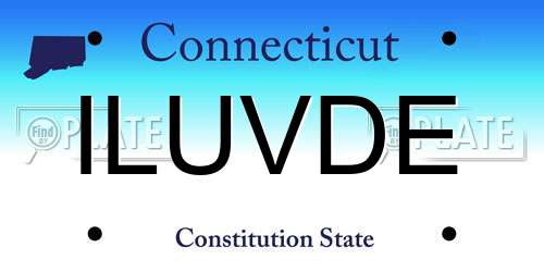 ILUVDE Connecticut License Plate