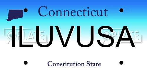 ILUVUSA Connecticut License Plate
