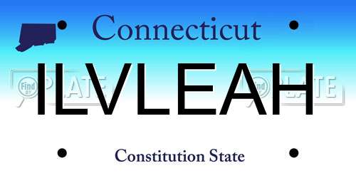 ILVLEAH Connecticut License Plate