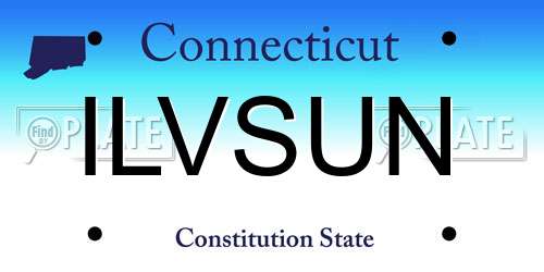 ILVSUN Connecticut License Plate